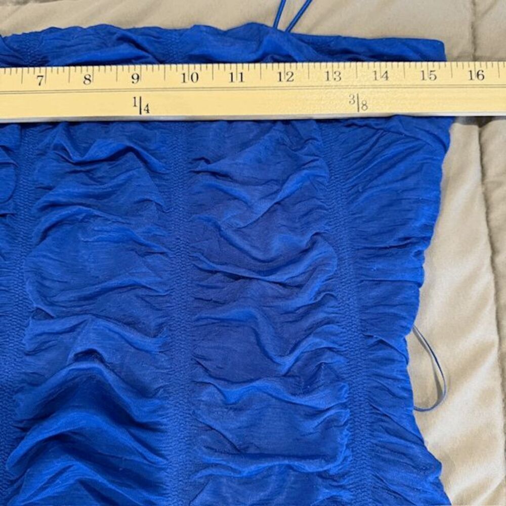 NWT Windsor Vivid Blue Backless Ruched Bodycon Mini Dress Stretch Size Large - Picture 7 of 10